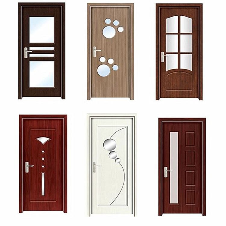 Paint PVC Wooden Door With Glass