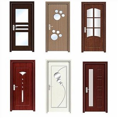 Paint PVC Wooden Door with Glass