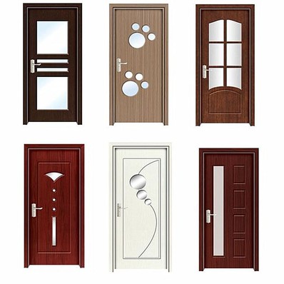 Paint PVC Wooden Door with Glass